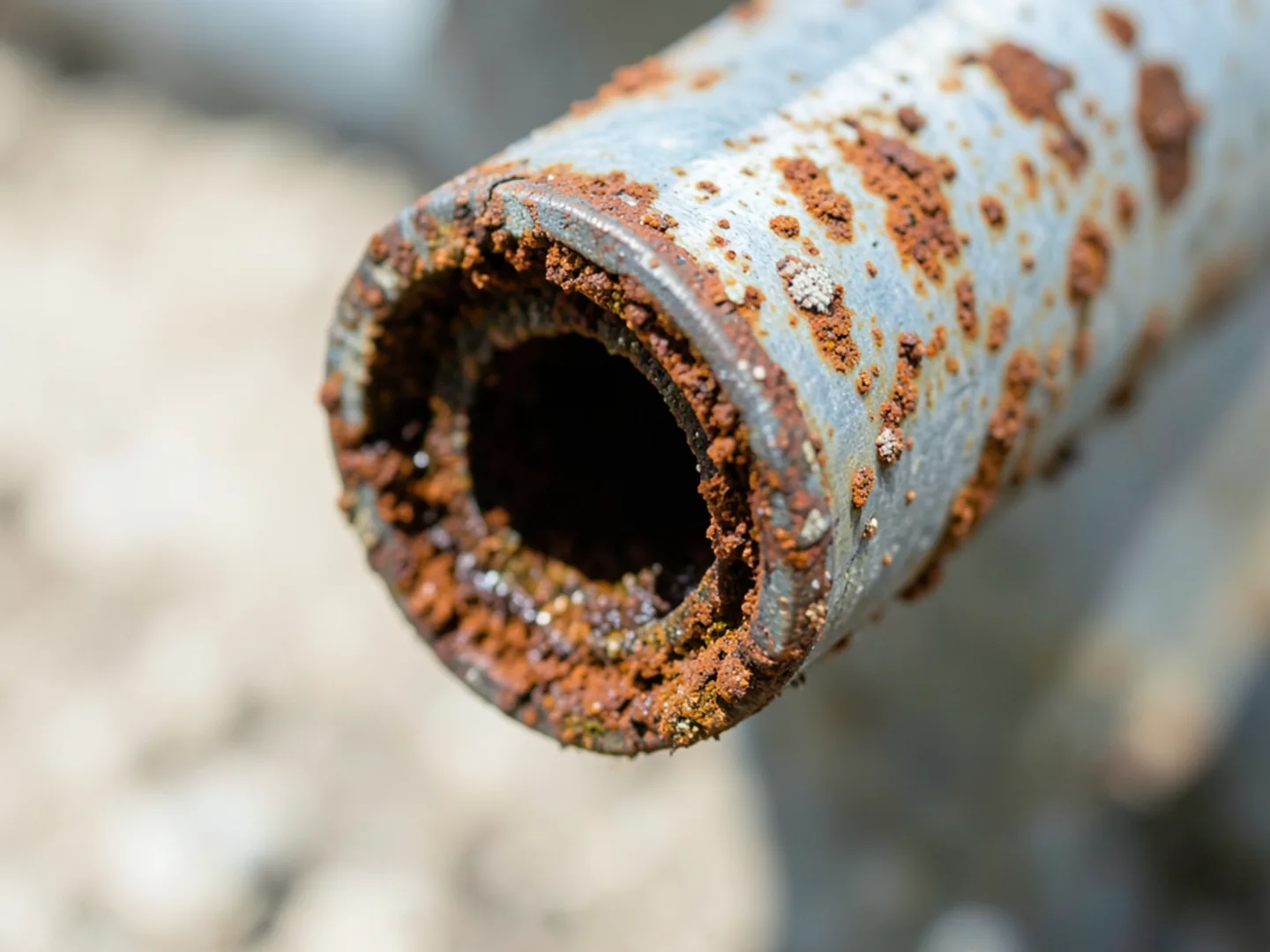 Corroded Galvanized Pipe Interior Restricted Flow - Repiping