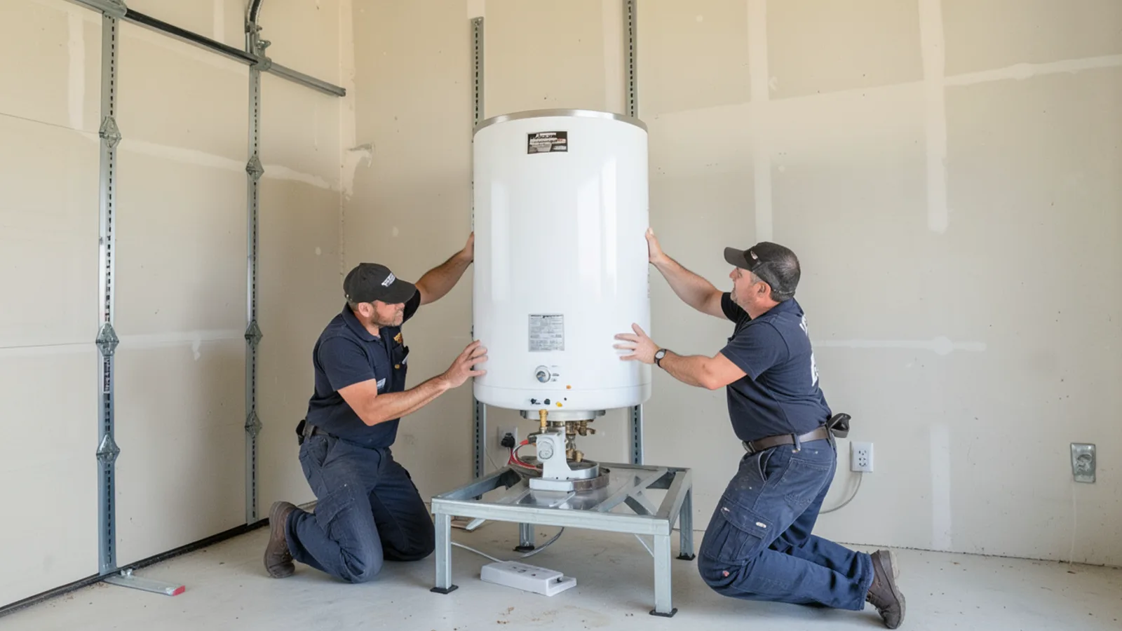 Energy-efficient gas and hybrid water heaters in staging shop